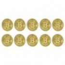 Bitcoin Gold Plated Commemorative Collectors Coin Lot of 10