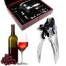 9 Piece Set  Wine Bottle Opener Tools  Corkscrew Stopper Foil Cutter in Mahogany Box GlSTE