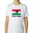 Hungary - Olympic - Table Tennis - Flag - Silhouette Boys Cotton Youth T-Shirt - Large