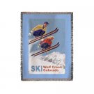 Wolf Creek, Colorado - Vintage Skiers - Lantern Press Artwork (60x80 Woven Chenille Yarn Blanket)