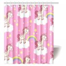 MYPOP Teen Girls Decor Shower Curtain with hooks, Fantasy Myth Unicorn with Rainbow, 60 X 72 Inches