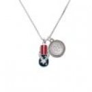 USA Patriotic Flip Flop with White Star - Oh Holy Night Nativity Necklace