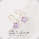 925 Silver  Natural Pink Amethyst Earring (Included Shipping & Earring Box)
