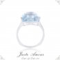925 Silver Natural Blue Topaz Ring & CZ - USD 239 (Include Shipping with Ring Box)