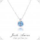 925 Silver with Natural Blue Topaz Necklace