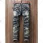Stitching Rhombus Paneled Zipper Fly Jeans