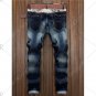 Splicing Design Bleach Wash Straight Leg Jeans