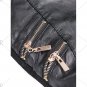 Zippers Design Leather Spliced Slim-Fit Pants