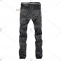 Mid Waist Zipper Fly Snow Washed Jeans