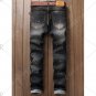 Scratched Pocket Rivet Paint Splatter Jeans
