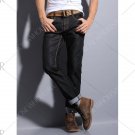 Pocket Zipper Fly Straight Leg Dark Wash Jeans