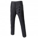 Lace-Up Buttons Embellished Narrow Feet Pants For Men