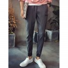 0 Lace-Up Zipper Design Beam Feet Nine Minutes of Jogger Pants