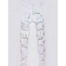 Zipper Fly Splash-Ink Distressed Jeans