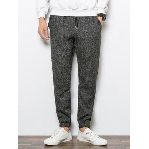 Taper Fit Drawstring Waist Heather Jogger Pants