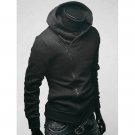 Side Zip Up Long Sleeve Plain Hoodie For Men