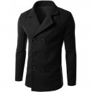 Double Breasted Lapel Collar Wool Blend Coat