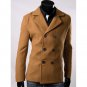 Double Breasted Lapel Collar Wool Blend Coat
