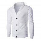 Button Up Shawl Collar Long Sleeve Cardigan