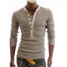 Long Sleeve Half Button Embellished T-Shirt