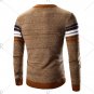 Crew Neck Striped Splicing Pattern Long Sleeve Sweater