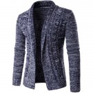 Turn-Down Collar Long Sleeve Knit Blends Cardigan