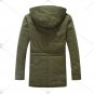Drawstring Zipper Button Hooded Padded Coat