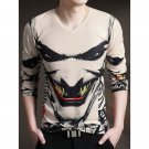 5 Stylish V-Neck 3D The Joker Face Print Long Sleeve T-Shirt For Men
