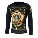 1 Round Neck Long Sleeve Chain Figure 3D Print T-Shirt