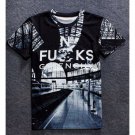 Stylish Round Neck 3D Station Platform Print Short Sleeves T-Shirt For Men