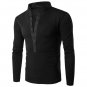0 Half Single-Breasted Stand Collar Long Sleeve T-Shirt