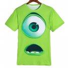 Cartoon Eyes Mouth Print Round Neck Short Sleeves 3D T-Shirt For Men