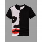 Round Neck Lip Printing Short Sleeve T-Shirt For Men