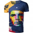 Round Neck 3D Mix-Color Abstract Face Pattern Short Sleeve Men's T-Shirt