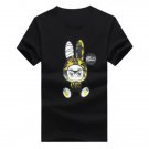 Rabbit Cartoon Printed Round Neck Short Sleeve T-Shirt For Men