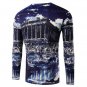 3D Ruins Print Round Neck Long Sleeve Men's T-Shirt