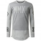 Slim Fit Side Zipper Design Long Sleeves Letter Printed T-Shirt For Men
