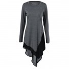 Trim Asymmetrical Long Blouse