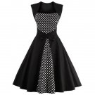 Retro Polka Dot Square Neck Swing Dress