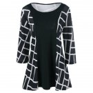 Plus Size Geometric Smock Blouse