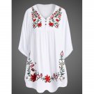 1/2 Sleeve Embroidered Plus Size Women Dress
