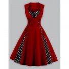 Vintage Polka Dot Panel Swing Dress