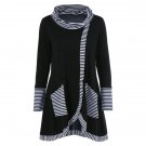 Plus Size Striped Trim Overlap T-Shirt