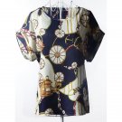 Plus Size Scoop Neck Wheel Pattern Dress
