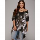 Patchwork Asymmetrical Blouse