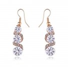 Pair of Elegant Spiral Tiered Rhinestone Dangle Earrings