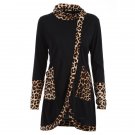 Longline High Neck Tee with Leopard