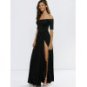 High Slit Off Shoulder Evening Dress