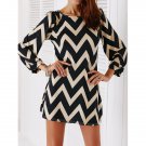 hic Color Block Zig Zag Printed Dress For Women