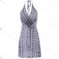 Fashionable V-Neck Halter Black Cut-Out Dress For Women